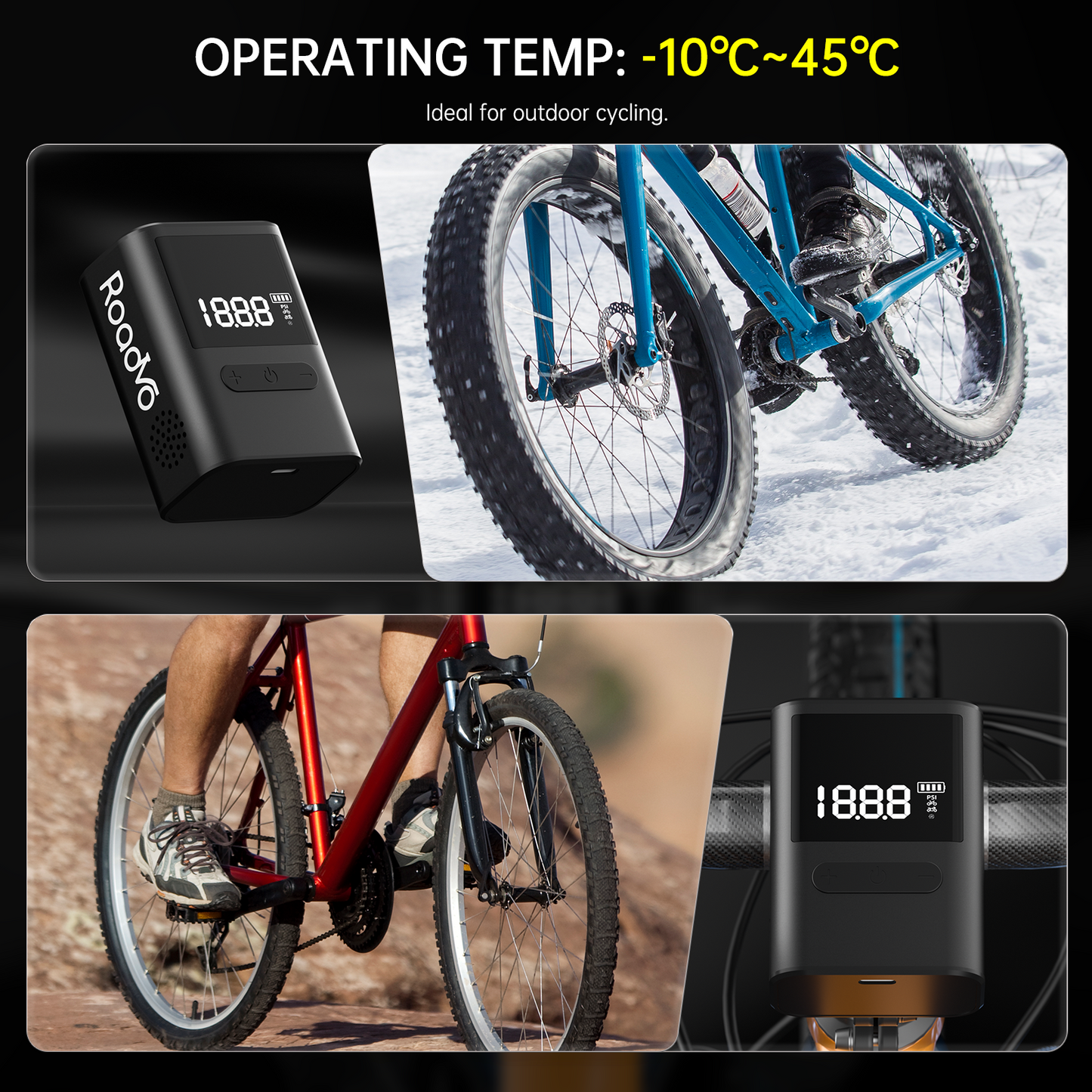 Roadvo Mini Electric Bike Pump